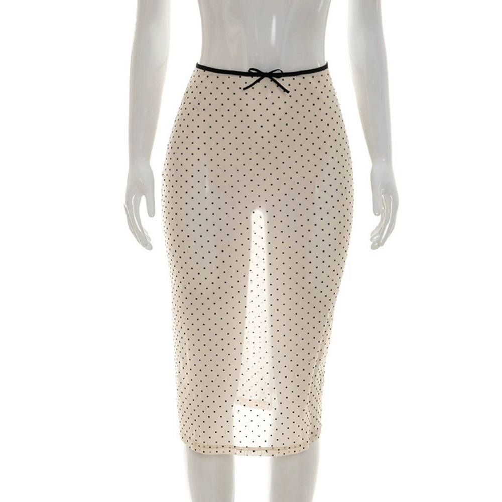 Zara Polka Dot Sheer Midi Skirt - Picture 6 of 6